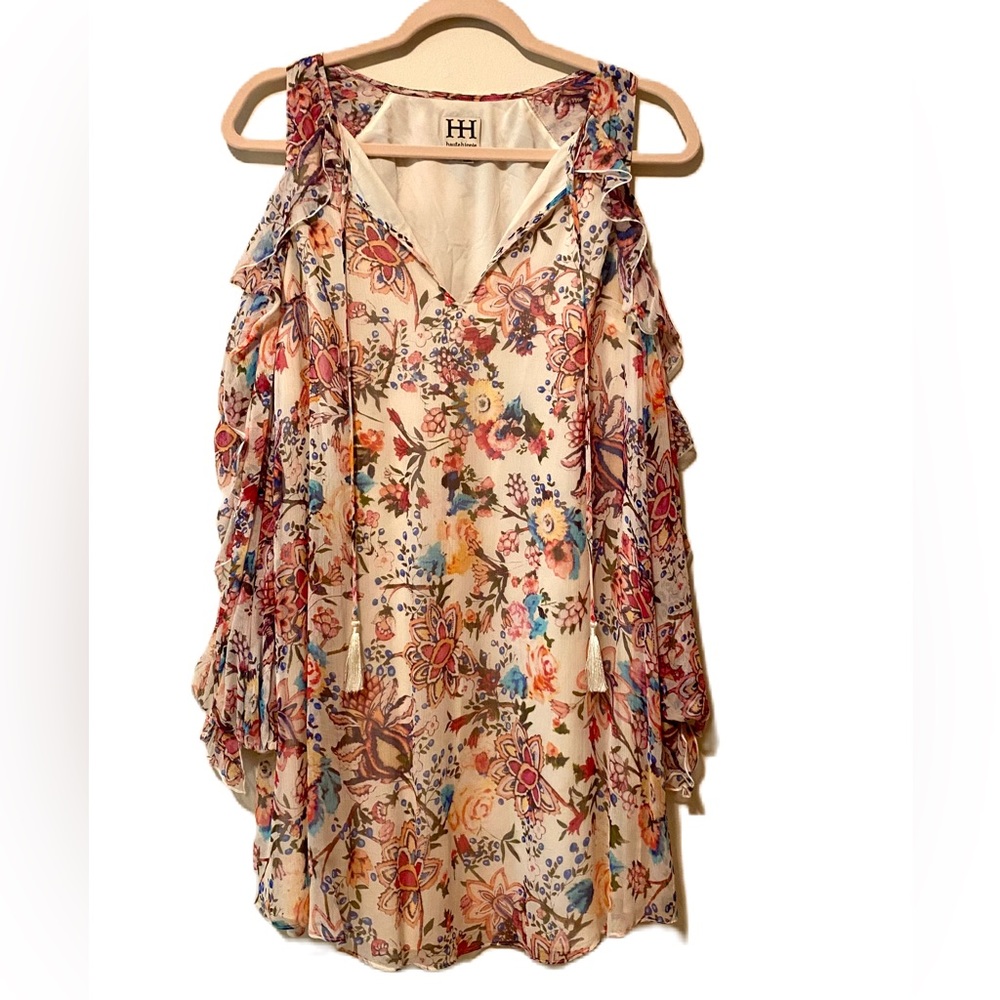 Haute Hippie Silk Flowers in the Sun Minidress - S